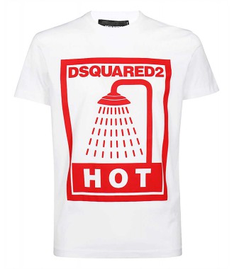 DSQUARED2 luksusowy włoski t-shirt koszulka WHITE