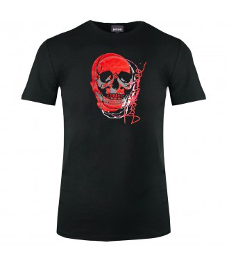 JUST CAVALLI markowy męski t-shirt -50% BLACK
