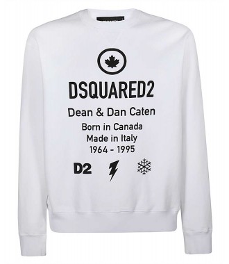 DSQUARED2 luksusowa męska bluza WHITE -40%%%