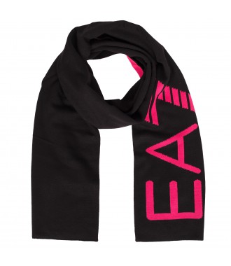 EMPORIO ARMANI EA7 damski luksusowy szalik ITALY BLACK/ROSE