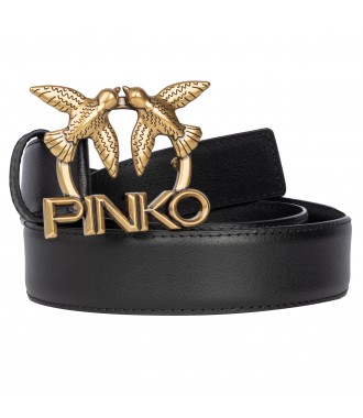 PINKO luksusowy damski pasek sk&oacute;rzany LOVE ASTER GOLD