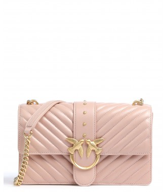 PINKO sk&oacute;rzana torebka listonoszka LOVE ICON PINK