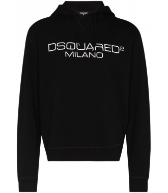 DSQUARED2 Milano markowa włoska bluza z kapturem NERO