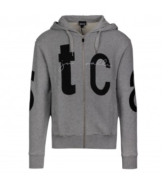 JUST CAVALLI markowa włoska bluza z kapturem GREY -50%