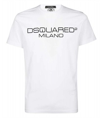 DSQUARED2 luksusowy włoski t-shirt koszulka BIANCO