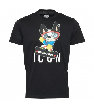 DSQUARED2 unikatowy męski t-shirt NERO