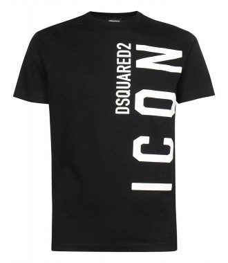 DSQUARED2 włoski t-shirt ICON NERO -45%