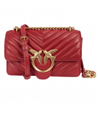 PINKO sk&oacute;rzana torebka listonoszka MINI ICON ROSSO