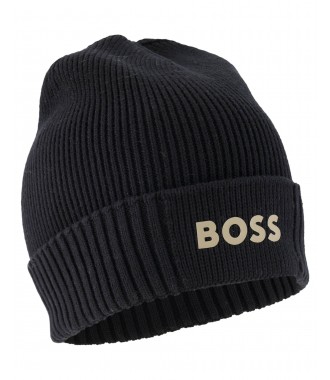 HUGO BOSS męska czapka Beanie hat BLACK 2023
