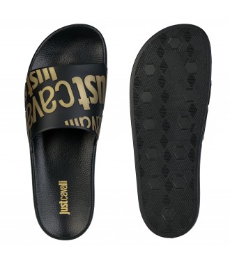 JUST CAVALLI męskie klapki BLACK / GOLD 2023