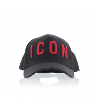 DSQUARED2 włoska czapka z daszkiem BLACK/RED